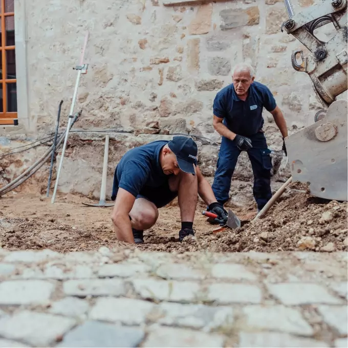 Historisches Gebäude im Sanierungsprozess